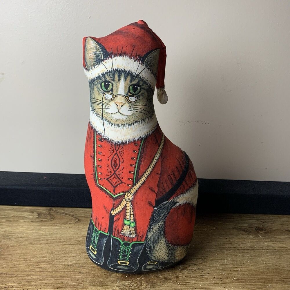 VTG Santa Paws Weighted Plush Door Stop The Toy Works Made In USA Dorothy Dear